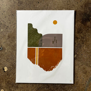 Torn Earth:  Sunbathed Summit Print - Gingerly Press - Limited Edition