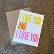 Load image into Gallery viewer, I Like You and I Love You Card - Base Camp Printing
