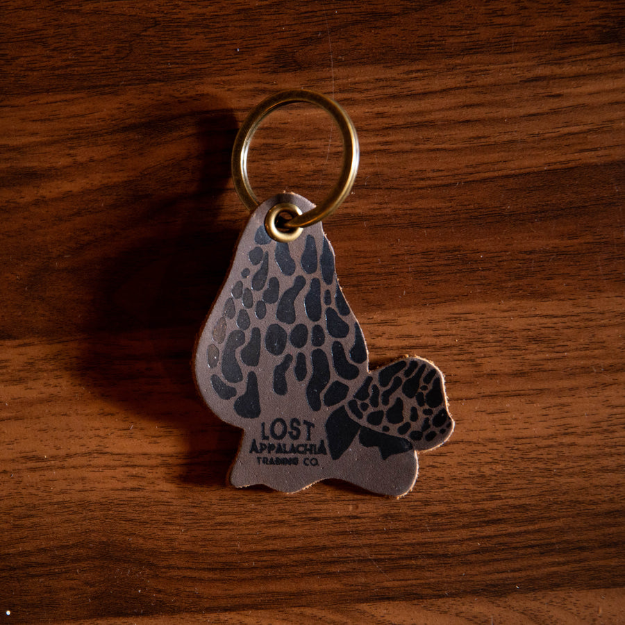 Morel Leather Keychain