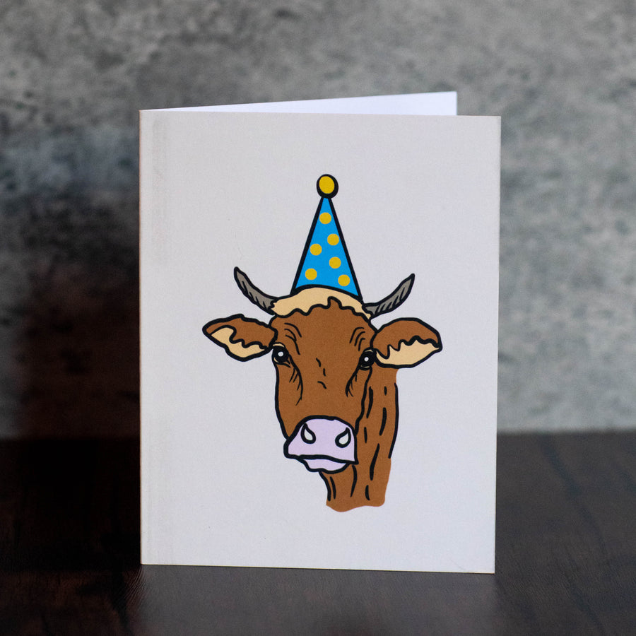 Birthday Cow - Note Card