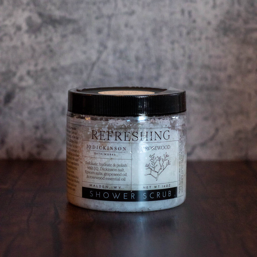 Shower Scrub from J.Q. Dickinson Salt Works
