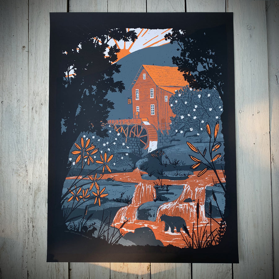 Glade Creek Grist Mill Screen-Printed Art