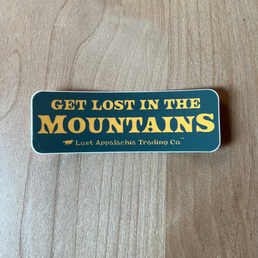 Green Get Lost In the Mountains Sticker - small