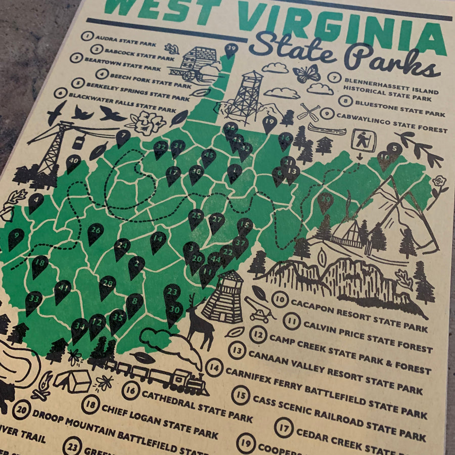 WV State Parks Map - Base Camp Printing