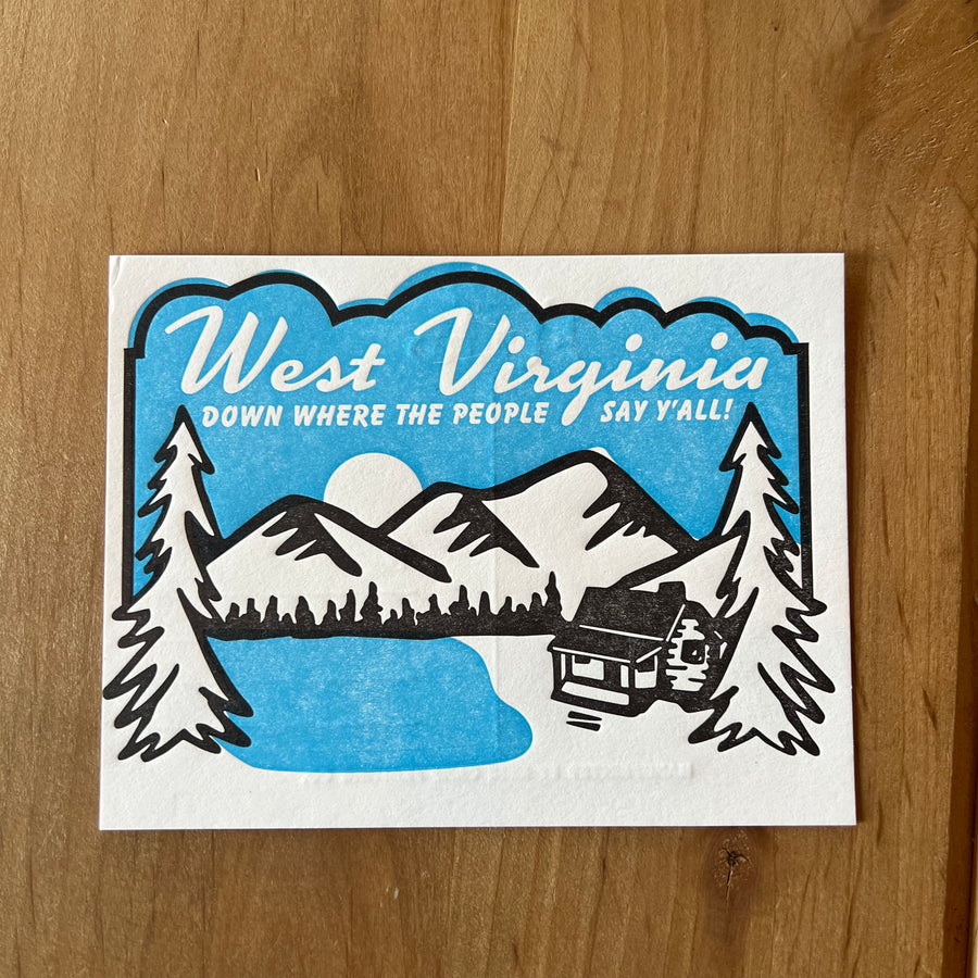 Down Where People Say Y’all Postcard - Base Camp Printing