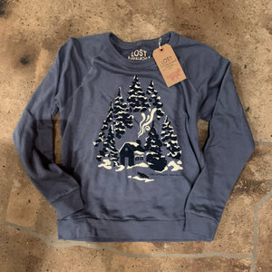 Snowed In Terry Cotton Crew Sweatshirt