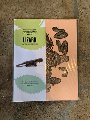 Lizard Paper Sculpture - Questionable Press