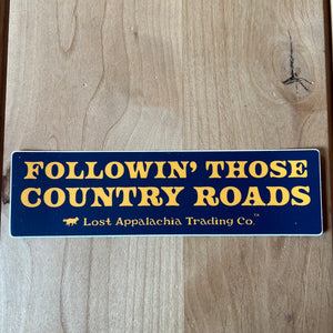 Large Follow Those Country Roads Sticker