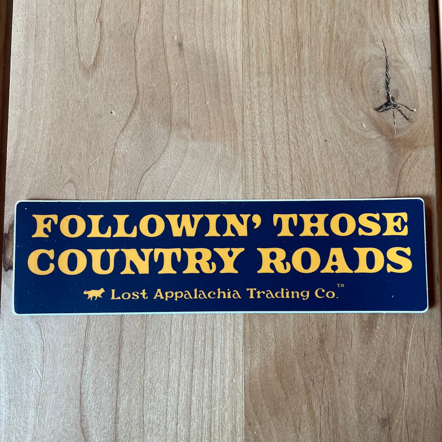 Large Follow Those Country Roads Sticker
