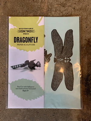 Dragonfly Paper Sculpture - Questionable Press