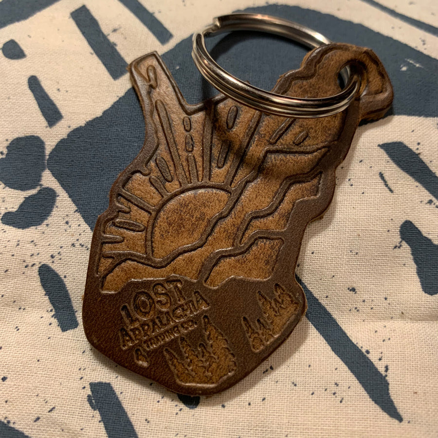 WV Sunrise Leather Keychain