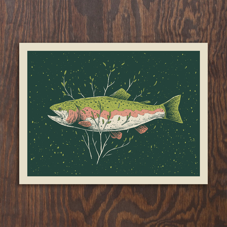 Rainbow Trout Screenprint - Logan Schmitt