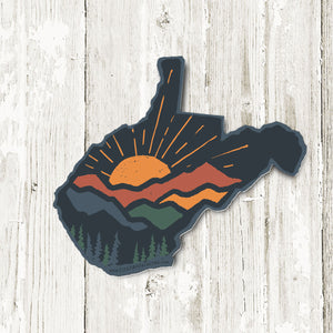 Colorful WV Sunrise - Large Sticker